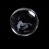 Miniature Cancer Zodiac Balls K9 Artificial Crystal 3D Laser engraved Constellation Globe Home Decorative Sphere