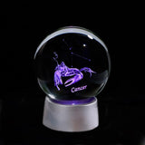 Miniature Cancer Zodiac Balls K9 Artificial Crystal 3D Laser engraved Constellation Globe Home Decorative Sphere