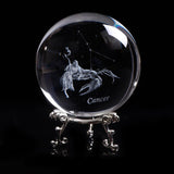 Miniature Cancer Zodiac Balls K9 Artificial Crystal 3D Laser engraved Constellation Globe Home Decorative Sphere