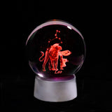 3D Miniature Leo Balls Laser Engraved Zodiac Globe Artificial Crystal Sphere Meaningful Birthday Gift for Special Person