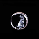 3D Laser Engraved Zodiac Rat Crystal Ball Home Art Collectible Animal Figurines Feng Shui Glass Marbles Sphere Decor Crafts Gift