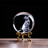 3D Laser Engraved Zodiac Rat Crystal Ball Home Art Collectible Animal Figurines Feng Shui Glass Marbles Sphere Decor Crafts Gift