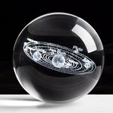 Laser Engraved Solar System Crystal Ball 3D Planets Model Sphere Ball Home Decor Gift for Holiday  Astronomy Ball Ornament