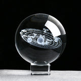 Laser Engraved Solar System Crystal Ball 3D Planets Model Sphere Ball Home Decor Gift for Holiday  Astronomy Ball Ornament