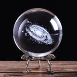 60mm/80mm 3D Laser Engraved Galaxy Crystal Ball Miniature Model Crystal Craft Sphere Ornament Globe Glass Home Decor Gift