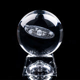 3D Laser Engraved Solar System Crystal Ball Planets Decorative Glass Ball  Crafts Globe Nordic Home Decoration Accessories