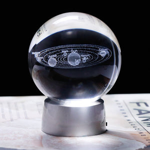 3D Crystal Galaxy Ball Universe Glass Ball with Chargeable LED Base Laser Engraved Home Decoration Accessories Shpere Ornament