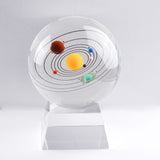 3D Miniature Solar System Model Crystal Ball Laser Engraved Planet Ball Science Educational Toy for Kids Home Office Desk Decor