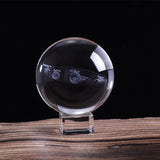 3D Solar System Crystal Ball Planets Glass Ball Laser Engraved Globe Miniature Model Home Decor Astronomy Gift Ornament 60/80mm