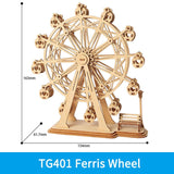 Robotime DIY 3D Wooden Puzzle Toys Assembly Model Toys Plane Merry Go Round Ferris Wheel Toys for Children Drop Shipping