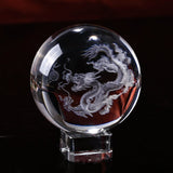 Home Decoration Crystal Dragon Ball 3D Laser Engrave Specimens Creative Feng Shui Glass Ball Globe Wedding Crystal Craft Gift