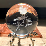 H&D 9 Styles 3D Laser Engraved Crystal Ball Figurines 60mm Healing Glass Ball Sphere Collectible Home Wedding Decor Gift Craft