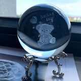 H&D 9 Styles 3D Laser Engraved Crystal Ball Figurines 60mm Healing Glass Ball Sphere Collectible Home Wedding Decor Gift Craft