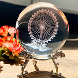 H&D 9 Styles 3D Laser Engraved Crystal Ball Figurines 60mm Healing Glass Ball Sphere Collectible Home Wedding Decor Gift Craft