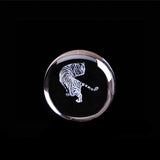 3D Laser Engraved Zodiac Tiger Crystal Ball Miniature Animal Collectible Figurines Home Business Prosperity Decoration Accessory