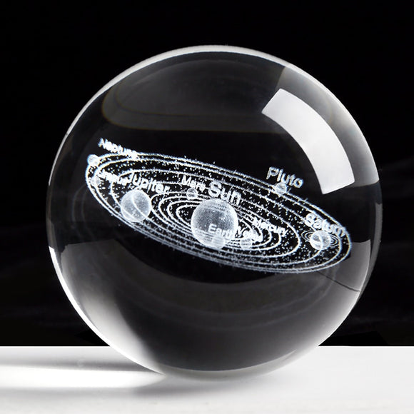 Laser Engraved Solar System Ball 3D Miniature Planets Model Sphere Crystal Ball Home Decoration Accessories Decoracion Hogar