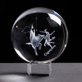 6 cm 8 cm Zodiac K9 Crystal Sphere Laser Engraved Miniature 3D Crystal Craft Glass Ornament Home Decoration