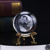 60mm 3D Crystal  Earth Ball Miniature Model Globe Laser Engraved Crystal Craft Sphere Home Decoration  Accessories Gift Ornament