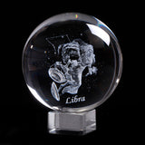 Zodiac Miniature Libra Balls 3D Laser Engraved K9 Artificial Constellation Crystal Globe Living Room Home Decoration Sphere