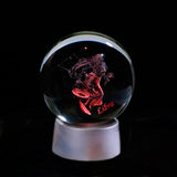 Zodiac Miniature Libra Balls 3D Laser Engraved K9 Artificial Constellation Crystal Globe Living Room Home Decoration Sphere