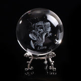 Zodiac Miniature Libra Balls 3D Laser Engraved K9 Artificial Constellation Crystal Globe Living Room Home Decoration Sphere