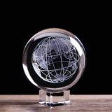 3D Laser Engraved Earth Crystal Ball Miniature Glass Marbles Sphere Globe Paperweight Astronomy enthusiast Collectible Model