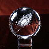 6 Cm Diameter Globe Miniature Galaxy 3d Laser Etched Crystal Ball Crystal Ball Sphere Glass Decoration Gifts, Home Accessories