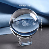 3D Solar System Crystal Ball Planets Glass Ball Laser Engraved Globe Miniature Model Home Decor Astronomy Gift Ornament