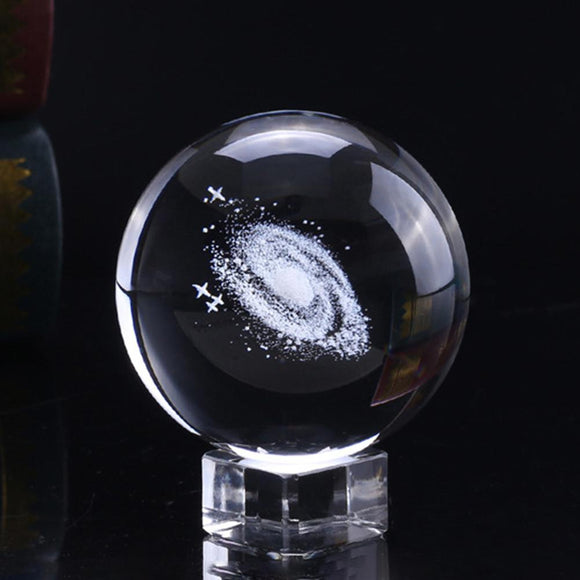 60mm Milky Way Crystal Ball Globe Galaxy 3D Laser Engraved Glass Miniature Model Crystal Craft Sphere Ornament Globe Glass Home