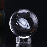 60mm Milky Way Crystal Ball Globe Galaxy 3D Laser Engraved Glass Miniature Model Crystal Craft Sphere Ornament Globe Glass Home