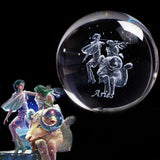 80 MM Laser Engraved Zodiac Signs Crystal Ball 3D Miniature Crafts  Glass Sphere Home Decoration Accessories Gift Horoscope