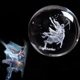 80 MM Laser Engraved Zodiac Signs Crystal Ball 3D Miniature Crafts  Glass Sphere Home Decoration Accessories Gift Horoscope