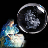 80 MM Laser Engraved Zodiac Signs Crystal Ball 3D Miniature Crafts  Glass Sphere Home Decoration Accessories Gift Horoscope