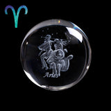 60 MM 3D Zodiac Sign Star Crystal Ball Laser Engraved Glass Sphere Crystal Craft Home Decor Birthday Gift Ornament