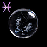 60 MM 3D Zodiac Sign Star Crystal Ball Laser Engraved Glass Sphere Crystal Craft Home Decor Birthday Gift Ornament